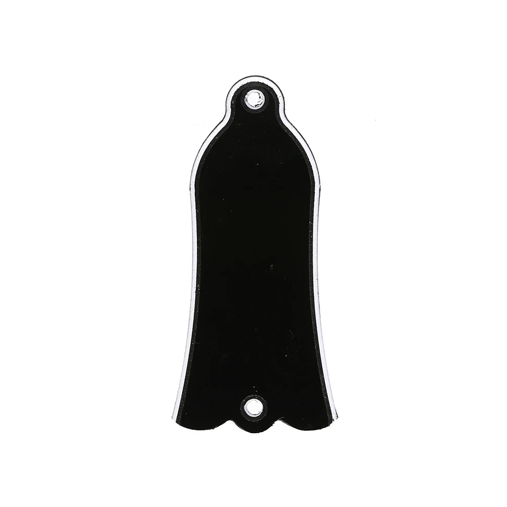 MiniGuitarBR Guitar Parts - 1PC 2Holes Bell-shaped PVC Truss Rod Cover Plate Scroll Plate for LP SG Flying V ES Guitar Black