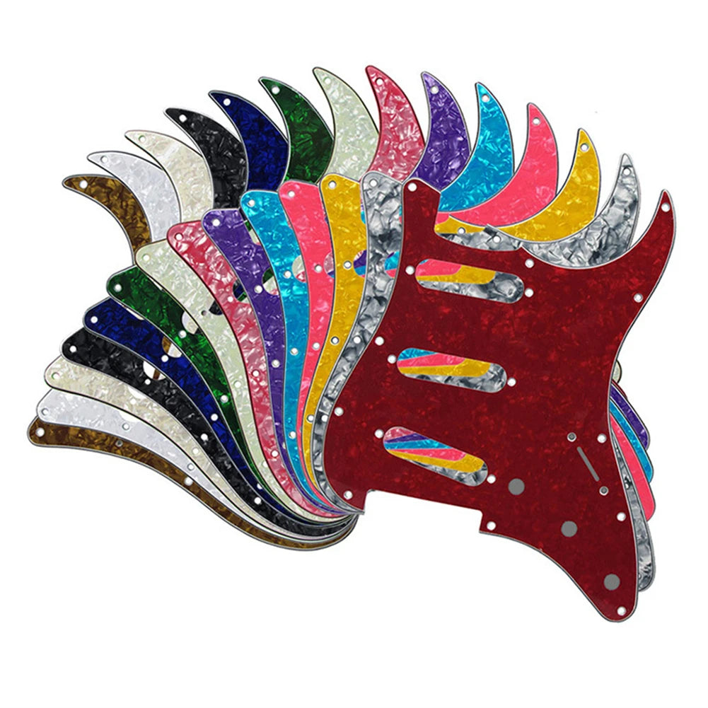 MiniGuitarBR Guitar Parts - PVC Celluloid Pickguard For Stratocasters Electric Guitars 3 Ply 11 Holes Easy Installation Electric Guitar Accessories