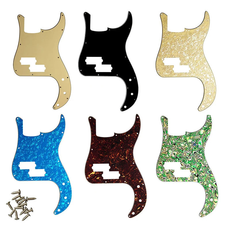 MiniGuitarBR Guitar Parts - P Bass Pickguard With Screws PB Scratch Plate Fits Precision Bass Guitar