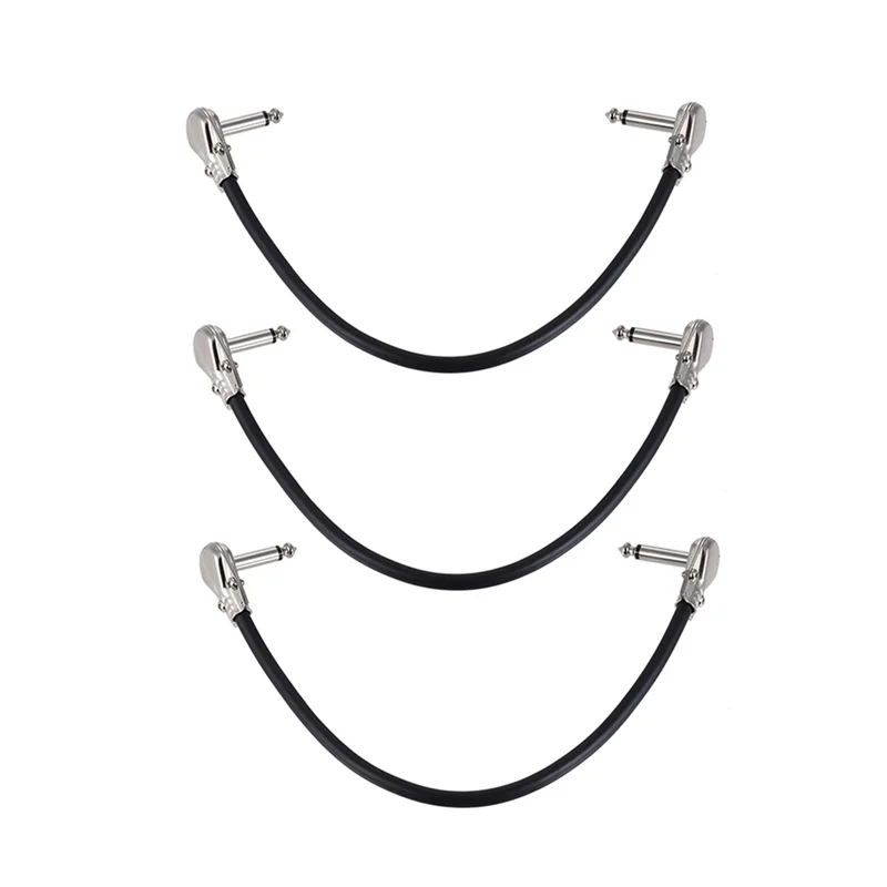MiniGuitarBR Guitar Parts - 6-Pack 12Inch Guitar Patch Cables, Acoustic Instrument Guitar Cables, Duckhead Effect Cables