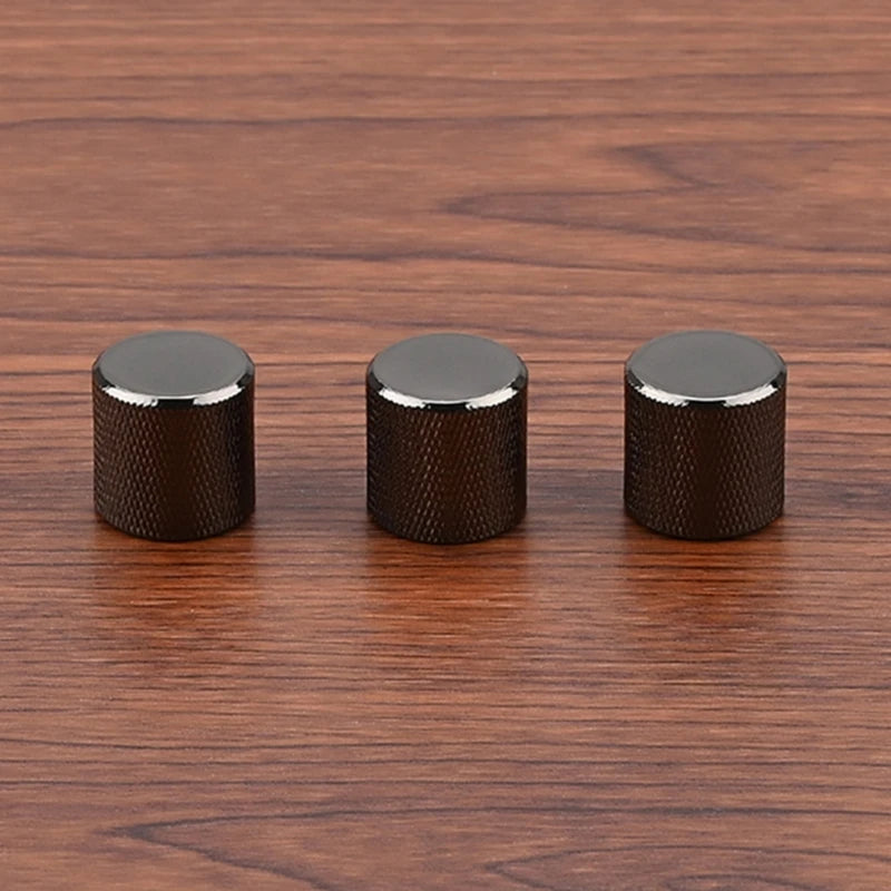 MiniGuitarBR Guitar Parts - G92F 3 Pieces Metal Volume Tone Dome Knob Cap Guitar Potentiometer Speed Control Knobs for Electric Guitar or Bass Durable