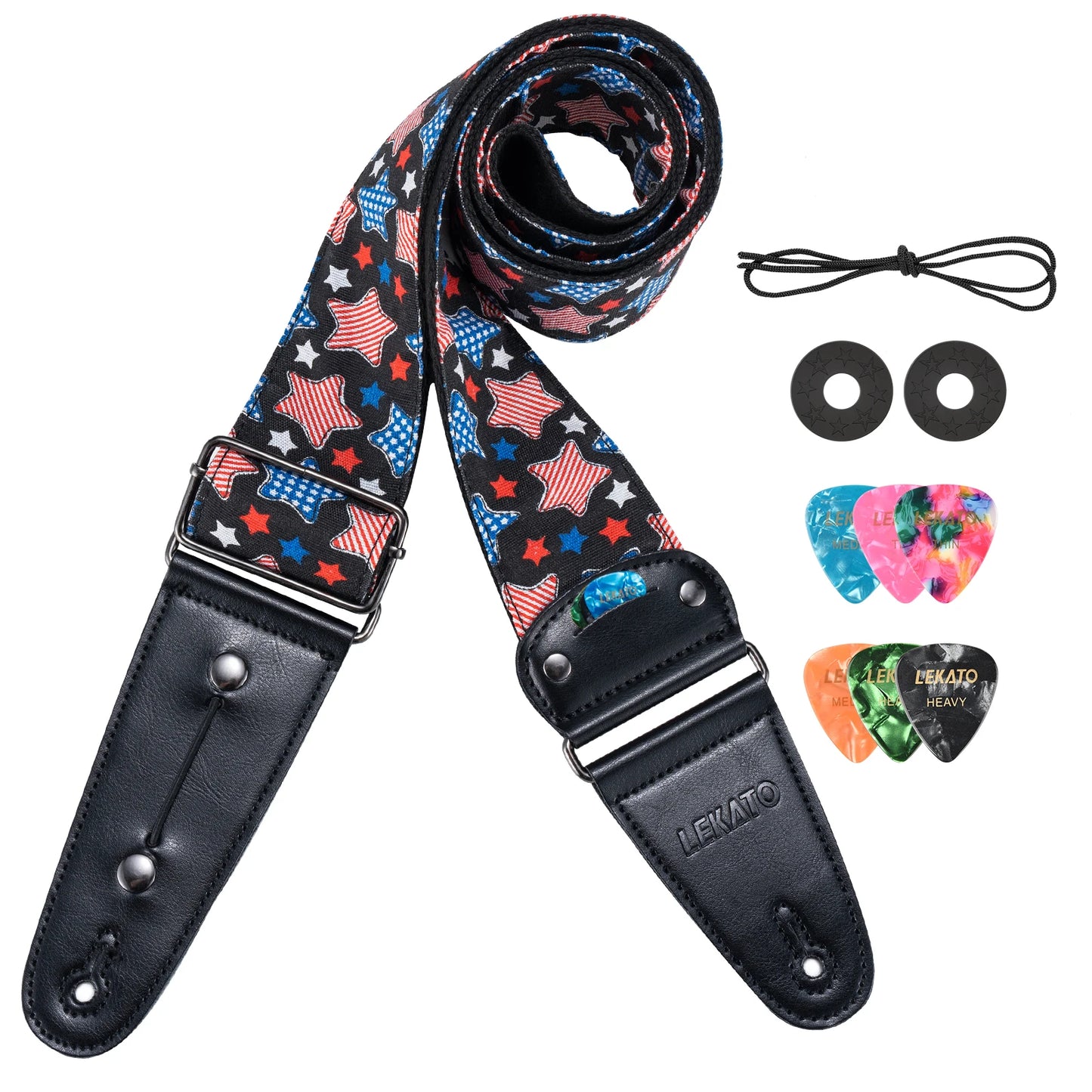 MiniGuitarBR Guitar Parts - LEKATO Bass Guitar Straps for Electric Guitar & Bass 2.5" Wide Padded