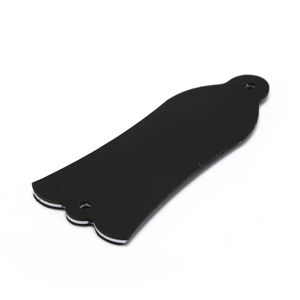 MiniGuitarBR Guitar Parts - 1PC 2Holes Bell-shaped PVC Truss Rod Cover Plate Scroll Plate for LP SG Flying V ES Guitar Black