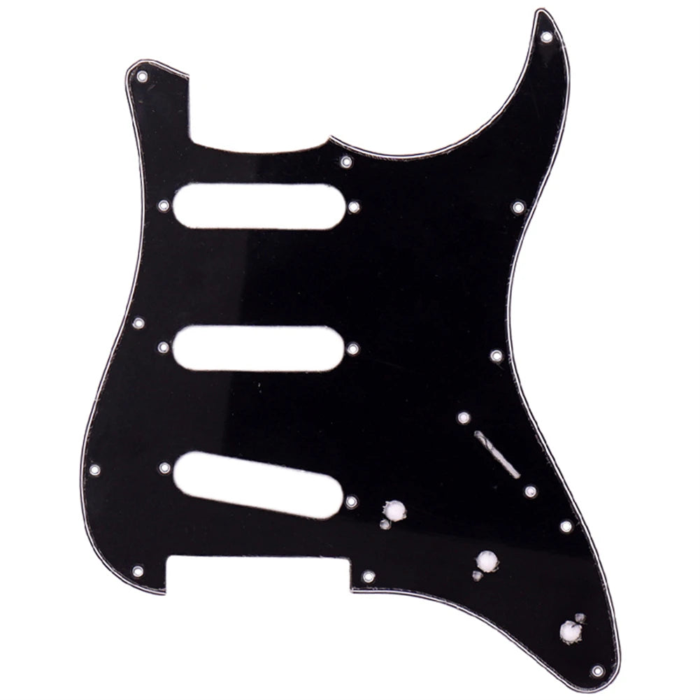 MiniGuitarBR Guitar Parts - PVC Celluloid Pickguard For Stratocasters Electric Guitars 3 Ply 11 Holes Easy Installation Electric Guitar Accessories