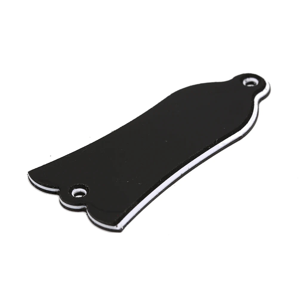 MiniGuitarBR Guitar Parts - 1PC 2Holes Bell-shaped PVC Truss Rod Cover Plate Scroll Plate for LP SG Flying V ES Guitar Black