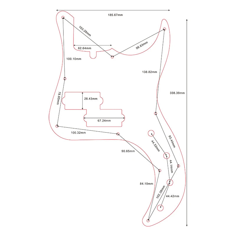 MiniGuitarBR Guitar Parts - For US Fender Precision Deluxe Bass Guitar Pickguard Multicolor Selection