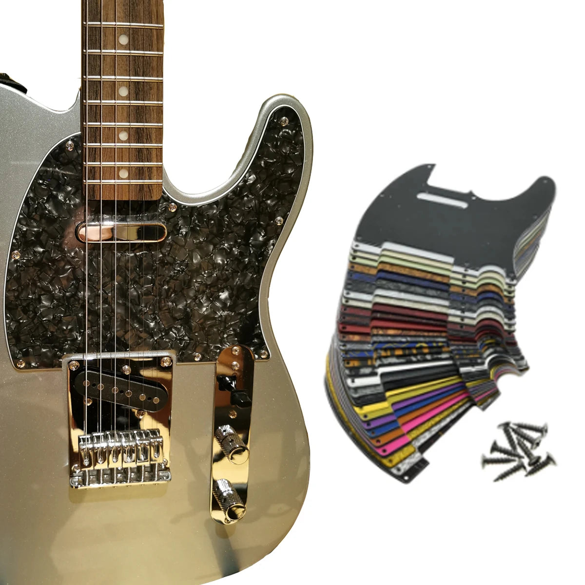 MiniGuitarBR Guitar Parts - Telecaster 8 Hole Pickguard Tele Scratch Plate for Fender Guitar